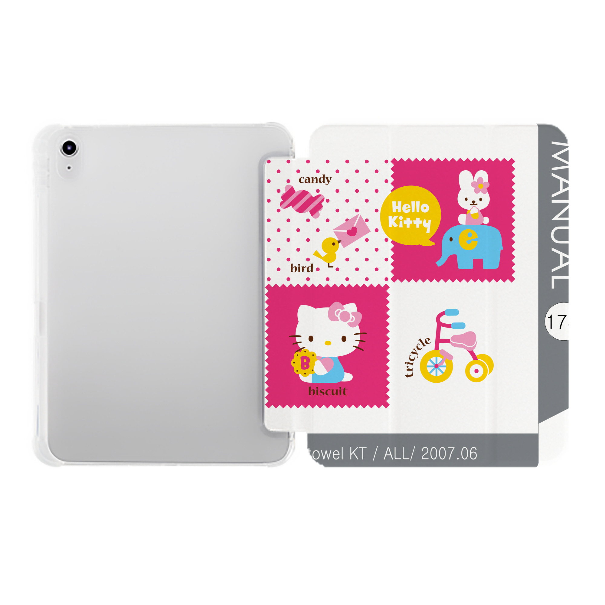 （画像用） Hello Kitty ハローキティ IPad ケース ペン収納付き 三つ折りスタンド PUレザー×シリコン 対応機種9.5/10.5/10.9インチ